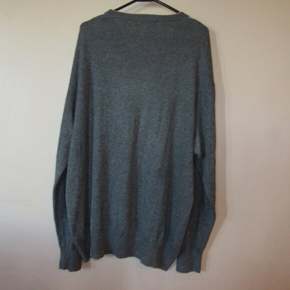 Blake & Manley Silk Cashmere Gray Argyle Sweater Men's sz XXL Lightweight Preppy - Picture 2 of 3